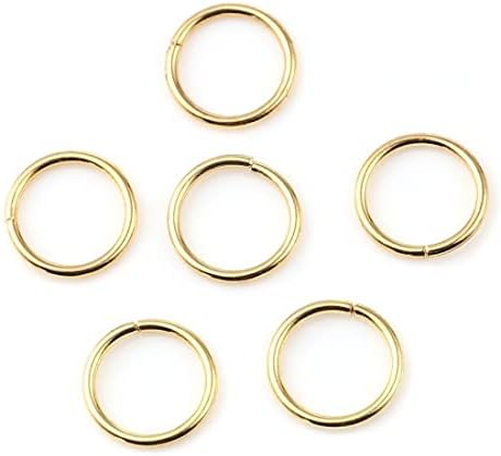 HDSupplies 200 Pieces - 12mm Jump Rings Gold Tone - 16 Gauge (1.2mm Thickness)
