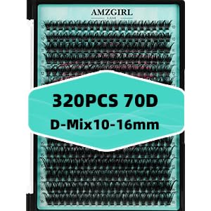 Lash Clusters 320Pcs 70D Eyelashes Cluster D Curl Individual Wispy Lashes Cluster for DIY Cluster Eyelash Extensions at Home for Beginners (Mix10-16mm)