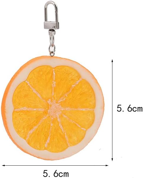 HSYHERE Men Women Creative Interesting Novelty Stylish Mini Simulated Food Orange Shrimp Keychain Key-ring Pendant