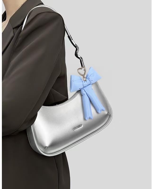 Pink Bow Keychain Bag Charms Y2K Bowknot Plaid Keychains Coquette Aesthetic Purse Handbag Backpacks Charms