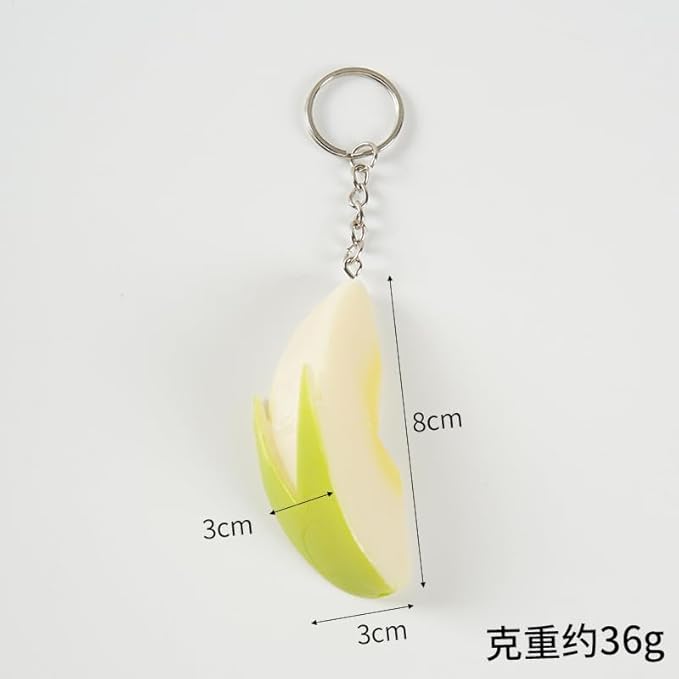 HSYHERE Men Women Creative Interesting Novelty Stylish Mini Simulated Food Orange Shrimp Keychain Key-ring Pendant