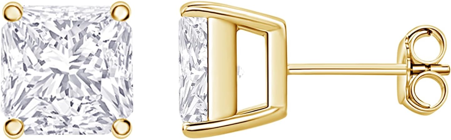 Houston Diamond District 1 to 10 Carat IGI Certified LAB GROWN Diamond Stud Earrings for women 4 Prong Push Back (E/F Color VS2/SI1 CLARITY)