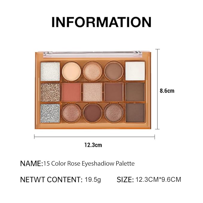 Eyeshadow Palette Makeup β Neutral Nude Matte & Shimmer Eyeshadow Palette, High Pigment Waterproof Glitter Eye shadow,Blendable Pink, Brown, Rose Gold Eye Makeup (F-01#, 1 Count (Pack of 1))