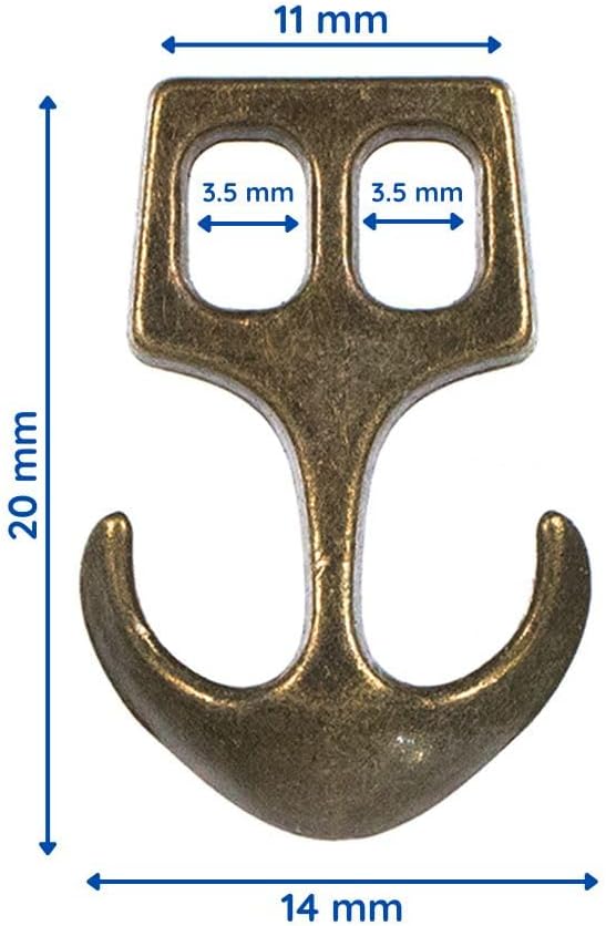 Paracord Planet Two Hole Clasps – Anchor, Bronze, 3/4 Inch (2 Pack)