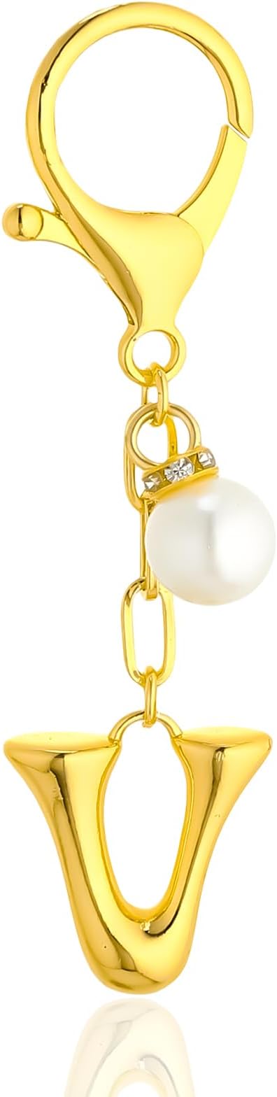 VICKHU Gold Plated Bubble Initial Letter Cute Keychain for Women Car Key Purse Decorative Keyring Handbag Charms Fashion