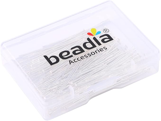 Silver Plated Flat Head Pins Non Tarnish 40mm 150pcs for Jewelry Making Findings