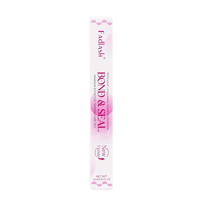 FADLASH Lash Bond and Seal 12ml Waterproof Lash Cluster Glue for Eyelash Clusters Super Strong Hold 48-72 Hours Eyelash Glue Clear