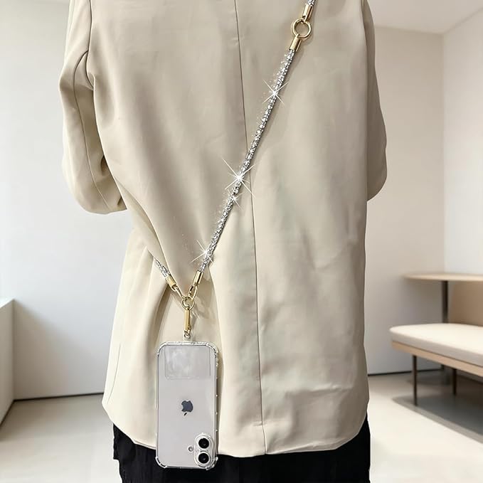 2Pcs Phone Crossbody Lanyard and Wrist Strap, Universal Cell Phone Lanyard Strap with 2Tether Tab