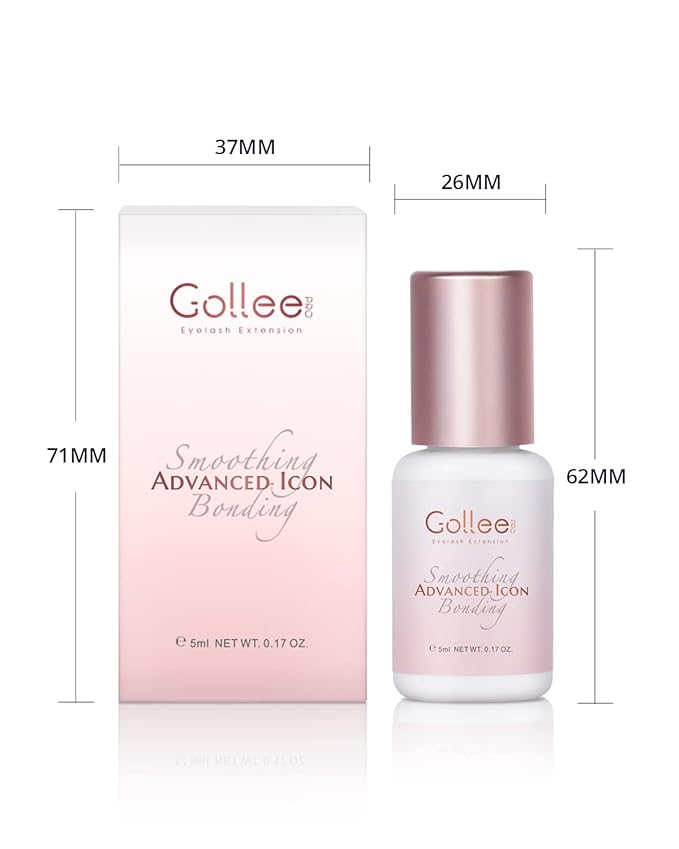 Transparent Eyelash Extension Glue Lash Glue for Eyelash Extensions 1-2 Sec Fast Drying/Retention –7 Weeks / (0.17fl.oz / 5ml) Maximum Bonding Clear Pink Lash Adhesive Professional USE ONLY