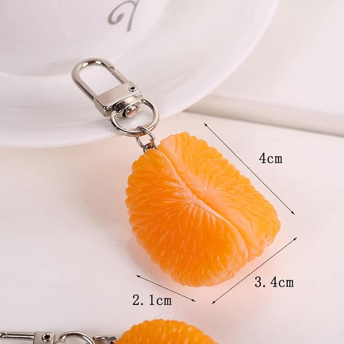 HSYHERE Men Women Creative Interesting Novelty Stylish Mini Simulated Food Orange Shrimp Keychain Key-ring Pendant