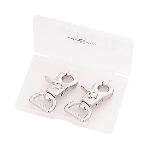 SHONAN 2" Small Trigger Snap Hooks, Marine Grade Stainless Steel Swivel Trigger Snaps, 2 Pack Scissor Clips, Small Lobster Claw Clips for Keychains, Bag Straps or Camera Belts, 40 Lbs Capacity
