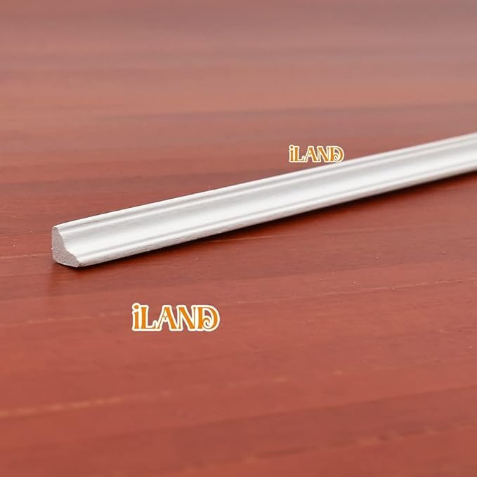 iLAND Miniature Dollhouse Accessories on 1:12 Scale 18pcs Wooden Dollhouse Trims & Skirting Board & Moulding Cornice 17” Long (Classic White)