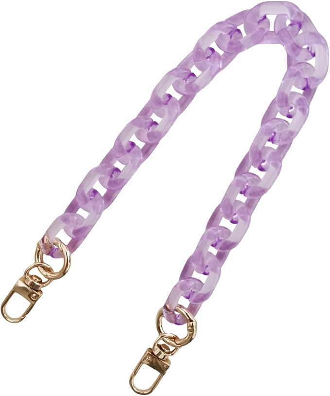 Purse Acrylic Chain Strap,Handbag Handles Chain, Bag DIY Accessories Chain,Resin Acrylic Chain for Bag-Clear Purple 37