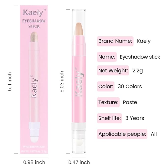 evpct 2Pcs Cream Eyeshadow Sticks Set for Eyes Waterproof, Rose Shimmer & Desert Matte Cream Eyeshadow Applicator Stick Pen, Long Lasting High Pigmented Eye Shadow 27 + 28