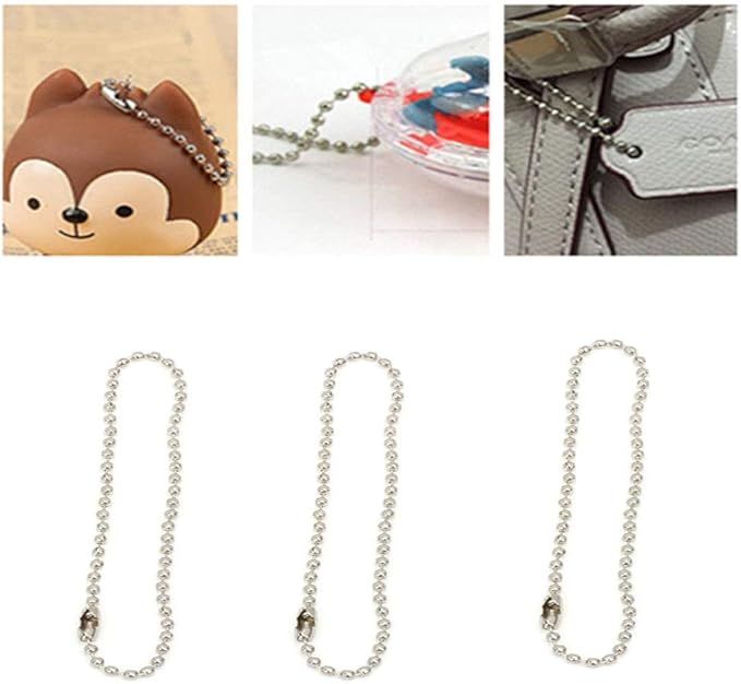 Ball Tag Key Chain Connector 6 Inch Long 2.4mm Bead Dia 120 Pcs