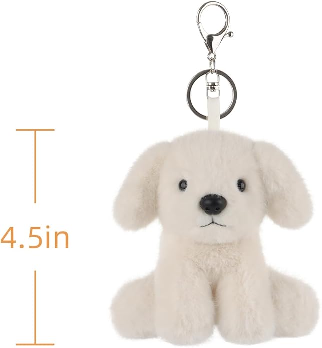 Apricot Lamb Plush Labrador Dog Puppy Stuffed Animal Soft Keychain for Kids Bag, Purse, Backpack, Handbag