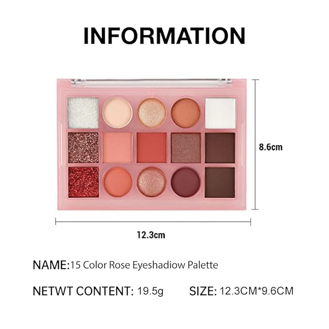 Eyeshadow Palette Makeup β Neutral Nude Matte & Shimmer Eyeshadow Palette, High Pigment Waterproof Glitter Eye shadow,Blendable Pink, Brown, Rose Gold Eye Makeup (F-02#, 1 Count (Pack of 1))