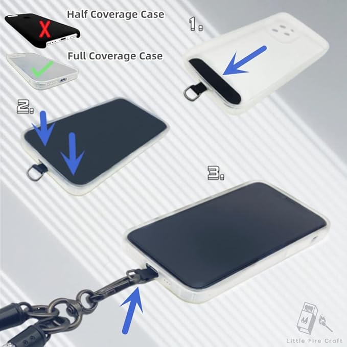 Cell Phone Lanyard Crossbody Rope Around the Neck Wrist Strap for Most Smartphone Case Headset Keychain Offices ID - Navy Reflective