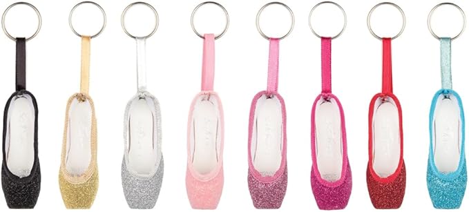 So Danca Mini Ballet Pointe Shoe Keychain, Dangle Charm