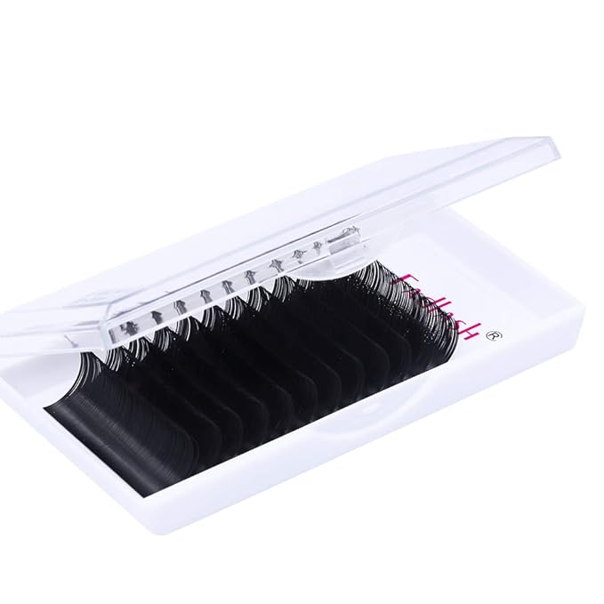 Lash Extension D Curl 15-20mm Mixed Tray Silk Classic Lash Extensions Supplies Individual Eyelash Extensions (0.20-D)