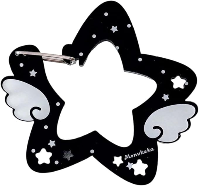 Acrylic Wing/Star Shape Carabiner Hook Clips Card Holder Keychain Portable Outdoor Keyring Hook Backpack Pendant Gifts