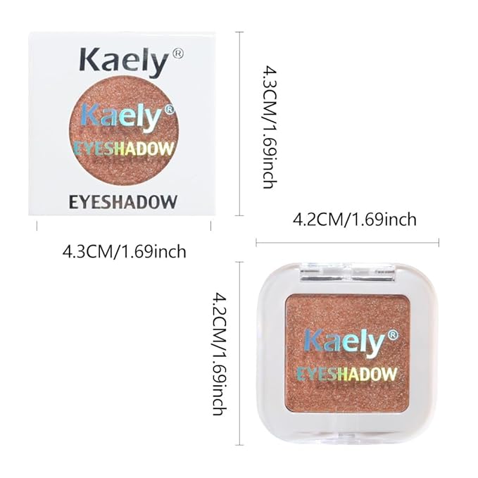 Light Brown Champagne Colored Glitter Eyeshadow – Champagne Copper Shimmer Eye Shadow, Daily Waterproof Long-Lasting Eyeshadow Powder Palette for Women Neutral Eye Makeup sombras para ojos 01