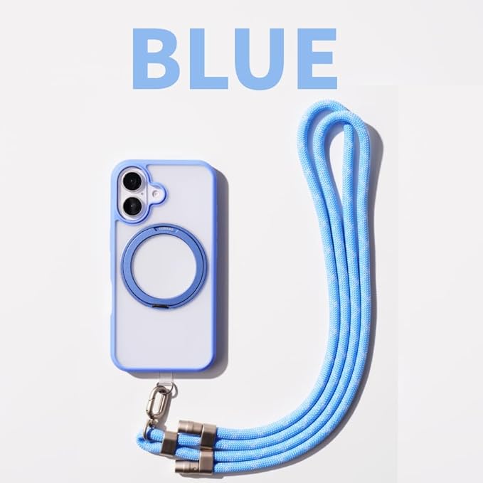 TORRAS Phone Lanyard Crossbody with 2 Phone Tabs, Adjustable Anti Theft Phone Strap for Phones, Premium Metal Buckles, Skin-Friendly, Universal Cell Phone Neck lanyard for Women and Men, Light Blue