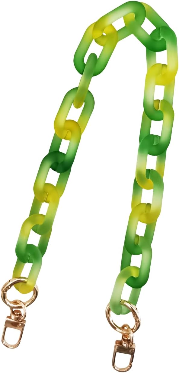 Purse Acrylic Chain Strap,Handbag Handles Chain, Bag DIY Accessories Chain,Resin Acrylic Chain for Bag-Frost Green 44