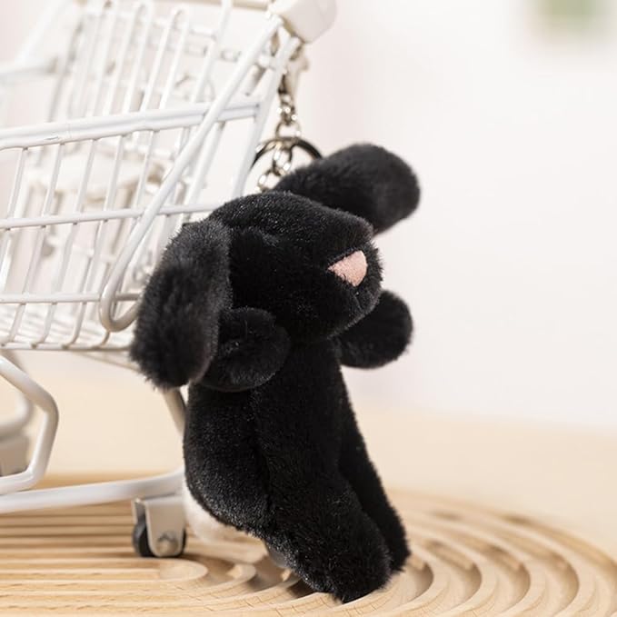 Cute Bunny Bag Charm, Kawaii Bunny Keychain 3.5" Inch Mini Rabbit Purse Charm Decoration for Women Girls