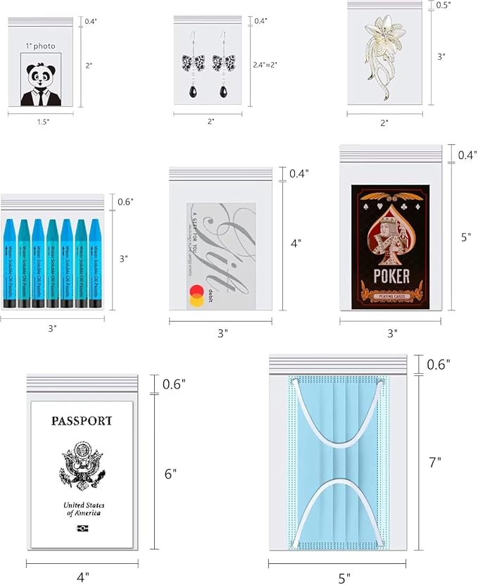 700pcs 2 x 3 inch Small Plastic Bags, 2 mil Thick, Zip Bag, Mini Clear Jewelry Bags, Baggies with Resealable Zip Bag for Small Business, Daily Vitamin, Jewelry, Candy