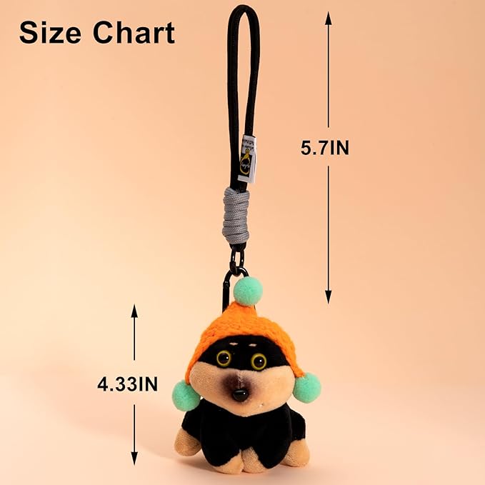 YOU WIZV Cute Dog Plush Keychain for Women - Kawaii Stuffed Animal Charm for Purse, Backpack & Bag Accessories