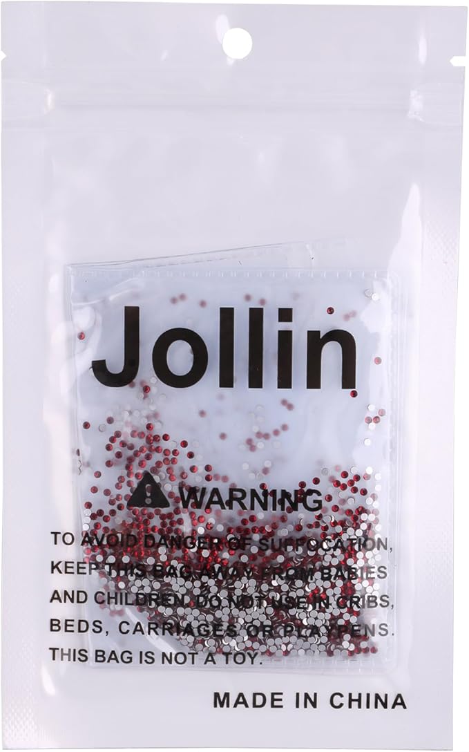 Jollin Glue Fix Crystal Flatback Rhinestones Glass Diamantes Gems for Crafting Nail Art Crafts Decorations Clothes Shoes 1.4mm (ss3 2880pcs, Dark Siam)