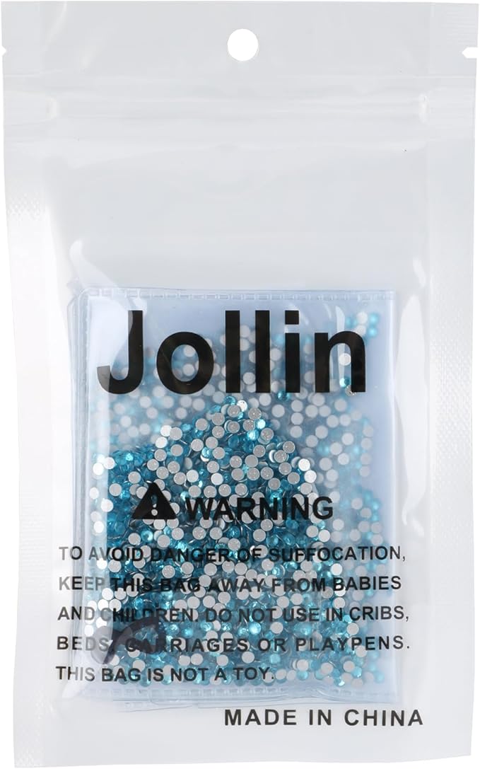 Jollin Glue Fix Crystal Flatback Rhinestones Glass Diamantes Gems for Crafting Nail Art Crafts Decorations Clothes Shoes 2.4mm (ss8 2880pcs, Aquamarine)