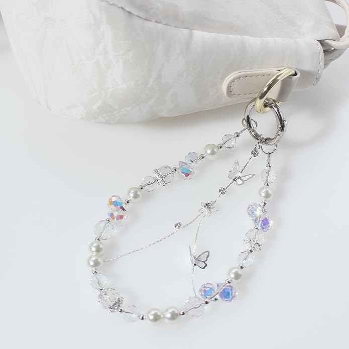 Beaded Phone Wrist Strap,Crystal Keychain Wristlet,Camera Strap Wrist,Cute Phone Chain Wristlet Purse Bag Charms
