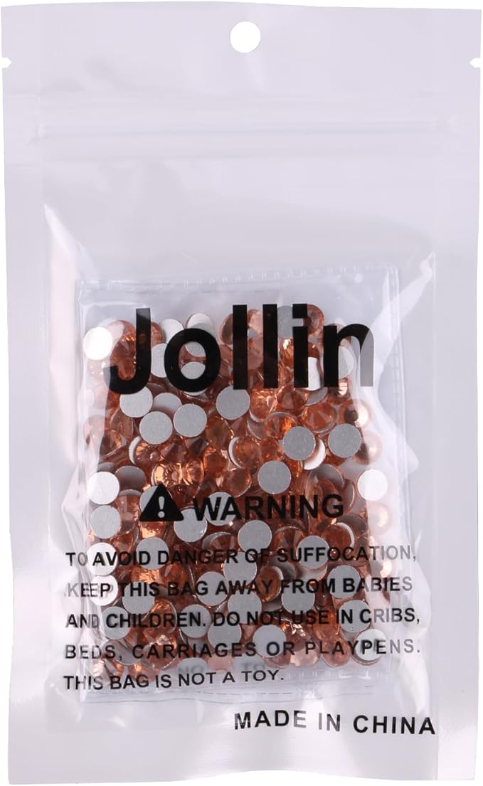 Jollin Glue Fix Crystal Flatback Rhinestones Glass Diamantes Gems for Crafting Nail Art Crafts Decorations Clothes Shoes 6.4mm (ss30 288pcs, Champagne)