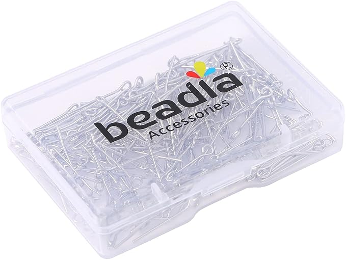 Platinum Plated Open Eye Pins Non Tarnish 20mm 200pcs for Jewelry Making Findings
