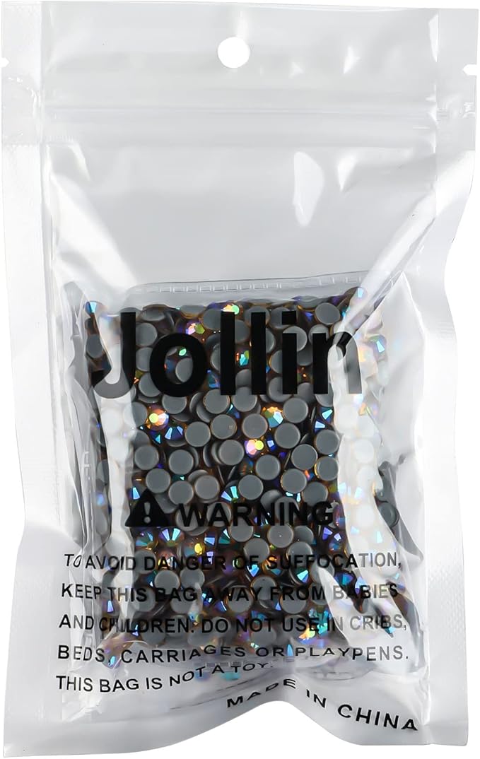 Jollin Hot Fix Crystal Flatback Rhinestones Glass Diamantes Gems 4.8mm(20ss 1440pcs, Topaz AB)