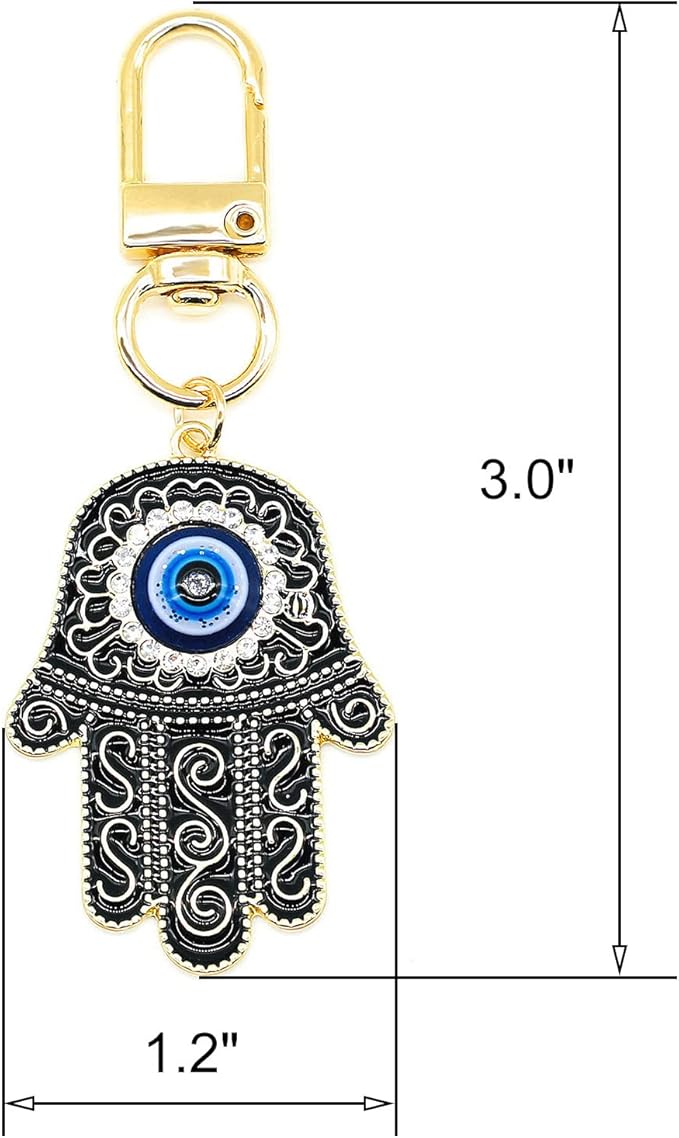 Evil Eye Keychain Hamsa Hand keychain Protection Charm for Men Women Car Key Ring Bag Purse Accessories