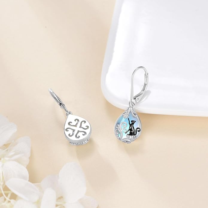 POPLYKE Celtic Filigree Teardrop Drop Dangle Earrings Sterling Silver Leverback Earrings Jewelry for Women
