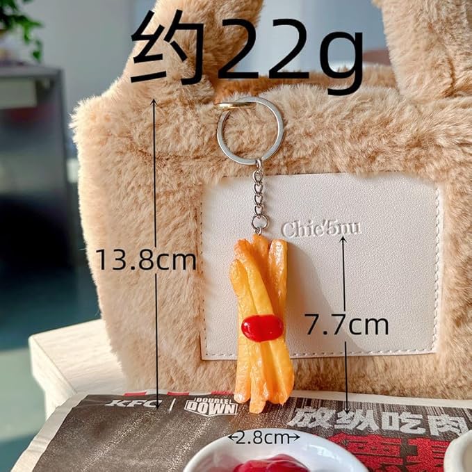 HSYHERE Men Women Creative Interesting Novelty Stylish Mini Simulated Food Orange Shrimp Keychain Key-ring Pendant