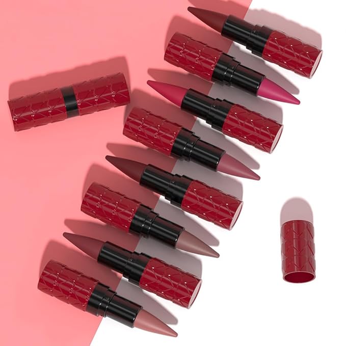 evpct Real Nude Lip Liner Combo Set for Older Women Long Lasting Waterproof, Nude Gradient Matte Lipstick Lips Stick Crayon Pencil Cream Lip Liner and Lipstick Combo Makeup, Flawless Ombre Effect