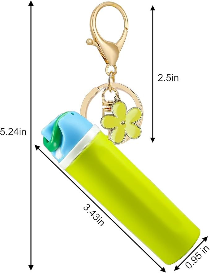 Mini Trendy Bottle Keychain Accessories Compatible with Owala Water Cute Tumbler Cup Chapstick Lip Balm Holder Charms