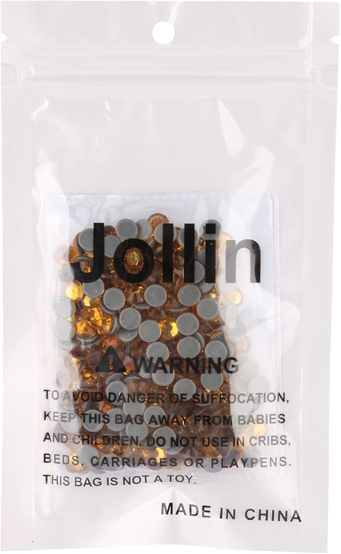 Jollin Hot Fix Crystal Flatback Rhinestones Glass Diamantes Gems 6.4mm(30ss 288pcs, Topaz)