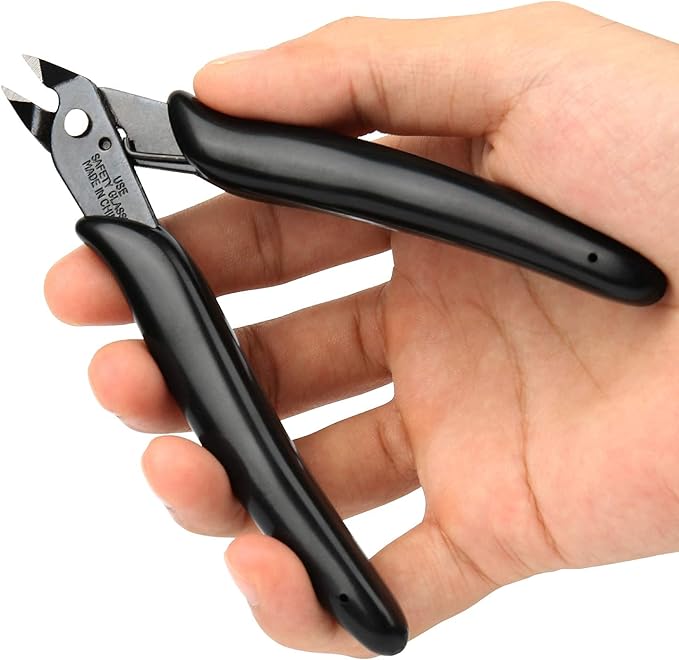 BOENFU Small Wire Cutters 10 Pack 5 Inch Flush Cutters Zip Tie Cutters Small Side Cutter for Jewelry Making, Electronics, 3d Print, Plastic Models, Black