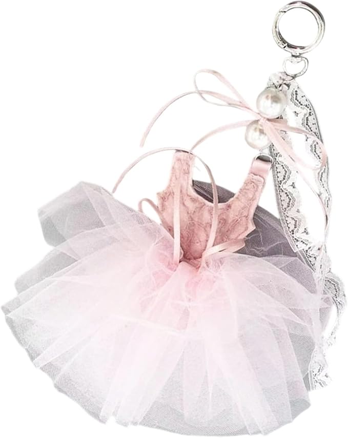Stylish Tulle Ballet Slipper Keychain Featuring Lace Ribbon And Sparkling Pearls Accessories Bag Purse Decoration Unique Ballet Women