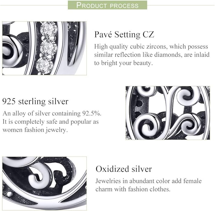 925 Sterling Silver Letter Charms for Pandora Bracelets Alphabet Initial Charms Beads Birthday Christmas Jewelry Gift for Women