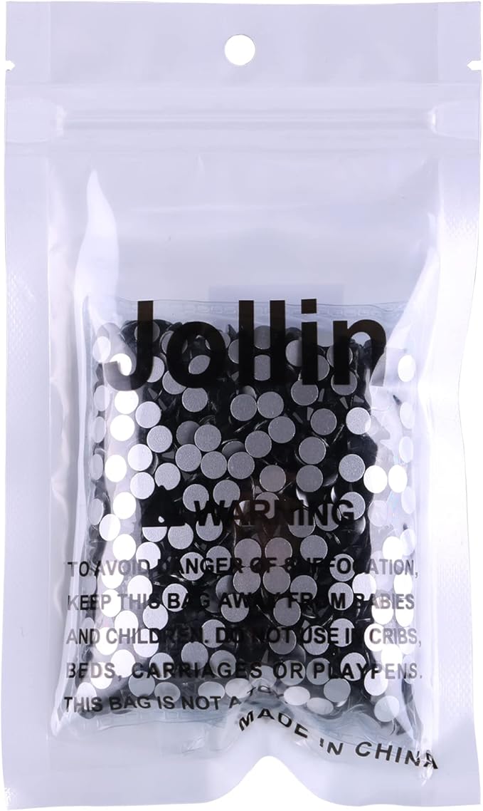 Glue Fix Crystal Flatback Rhinestones Glass Diamantes Gems for Crafting Nail Art Crafts Decorations Clothes Shoes 4.8mm (ss20/1440pcs, Jet)
