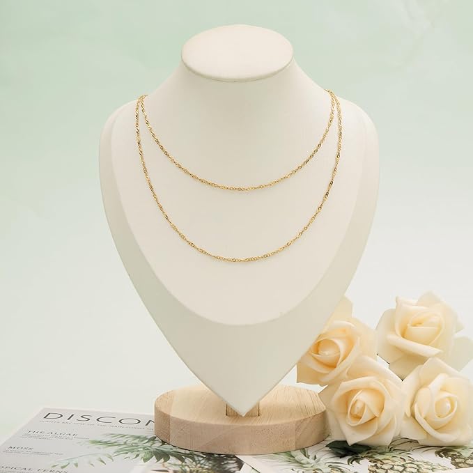 UMAOKANG 10 Meters Gold Plated Jewelry Making Chain Stainless Steel Singapore Chains Bulk on Spool Thin Chain Link