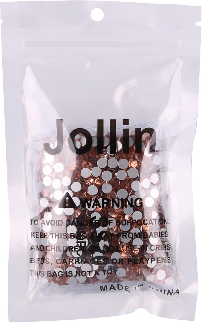 Jollin Glue Fix Crystal Flatback Rhinestones Glass Diamantes Gems for Crafting Nail Art Crafts Decorations Clothes Shoes 4.8mm (ss20 1440pcs, Champagne)