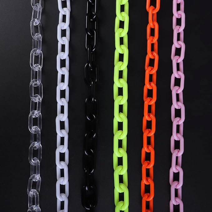 Wiwpar Long Acrylic Choker Necklace Paperclip Chain Necklace Minimalist Multicolor Chunky Chain Collar Necklace for Women (Clear)